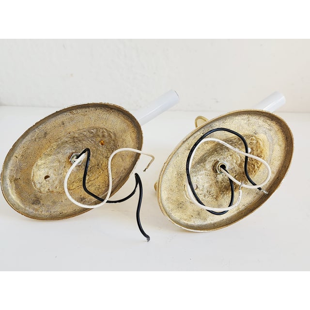 Neoclassical Style Brass Wall Sconces - A Pair For Sale - Image 11 of 12