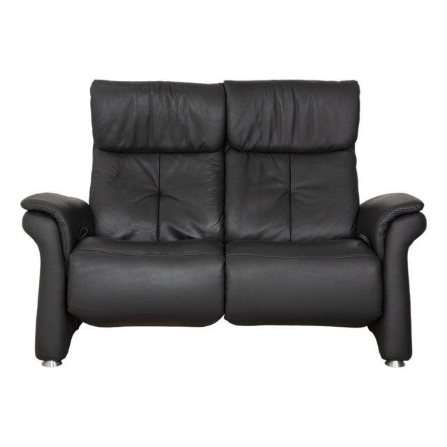 Dark Grey Leather Varia Two-Seater with Manual Function from Mondo For Sale