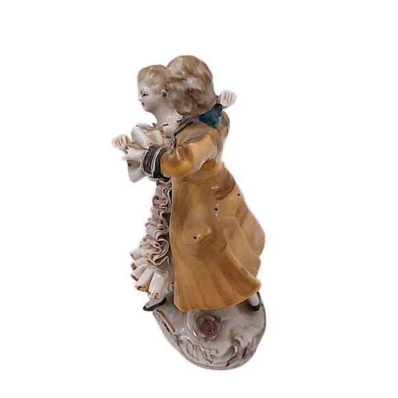 Antique German Amorous Dancing Couple Porcelain Figurine Waltz Beethovan Ca 1890 For Sale In San Diego - Image 6 of 10