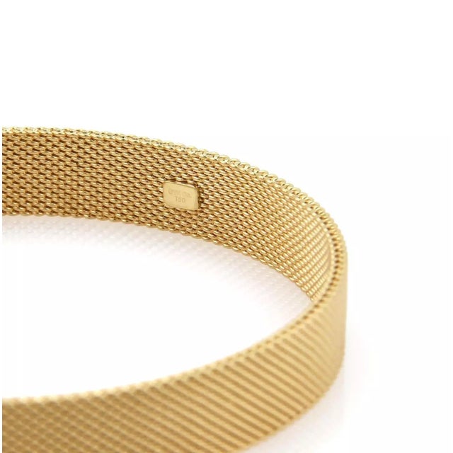 Tiffany and Co. Tiffany & Co. SOMERSET 18k Yellow Gold 9mm Wide Mesh Bangle Bracelet For Sale - Image 4 of 4
