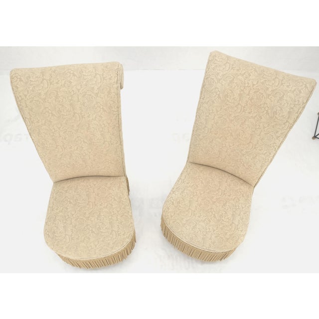 Pair Decorative Turned Mahogany Legs Tassels Decorated Fireside Slip Chair MINT! For Sale - Image 14 of 14