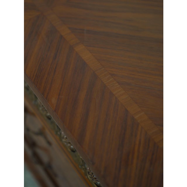 Pair of Vintage Louis XV Style Marquetry Side Tables Nightstands For Sale - Image 12 of 17