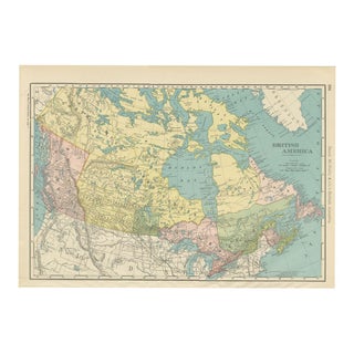 Antique Map of British America with Hudson Bay by Ran McNally, 1899 For Sale