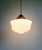 Metal Art Deco Pendant Light in White Opaline, 1920s-1930s For Sale - Image 7 of 11