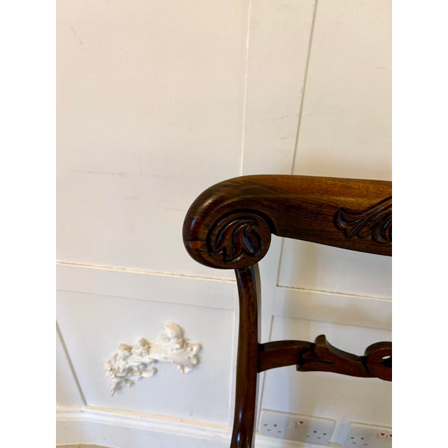 Antique Regency Carved Rosewood Dining Chairs, 1830s, Set of 8 For Sale - Image 11 of 14