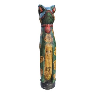 Vintage Wooden African Carved Frog Figurine, 1970s For Sale
