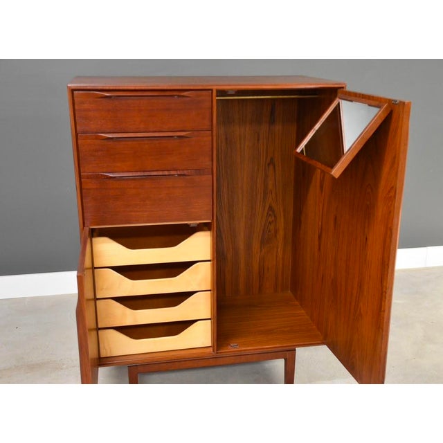Wood 1960s Danish Modern Teak Armoire Dresser For Sale - Image 7 of 15