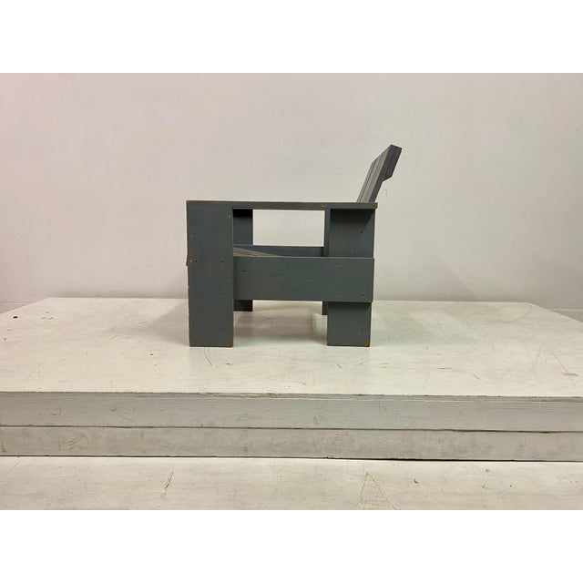 Mid-Century Blue Painted Crate Armchair, 1960s For Sale - Image 6 of 15