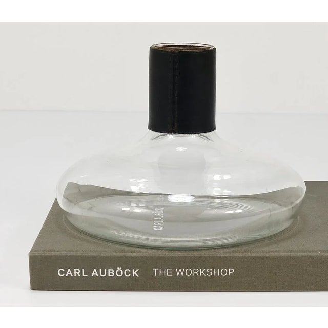 Carl Auböck Vase Decanter with Black Leather Top by Carl Auböck, 1950s For Sale - Image 4 of 11
