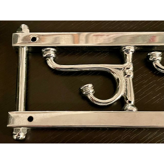 French Art Deco Coat Rack Hanger - Swivel Hooks 1940s, Chrome Plate For Sale - Image 10 of 12