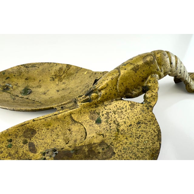 Brass Mid Century Vintage Solid Brass Lobster Double Dish For Sale - Image 8 of 13
