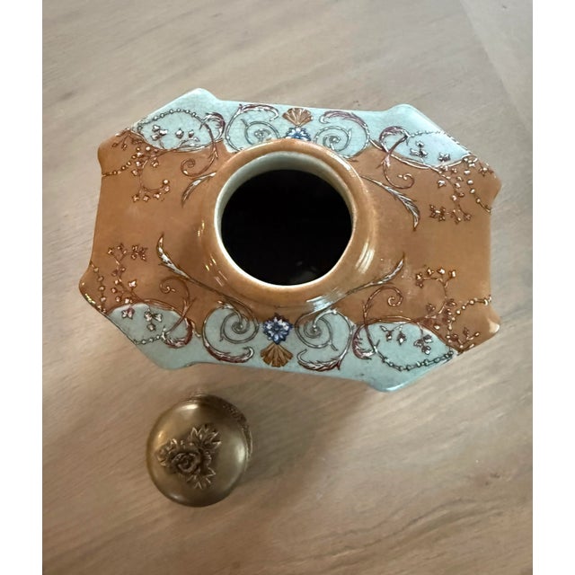 Teal Vintage Wong Lee Tea Caddy Jar For Sale - Image 8 of 12