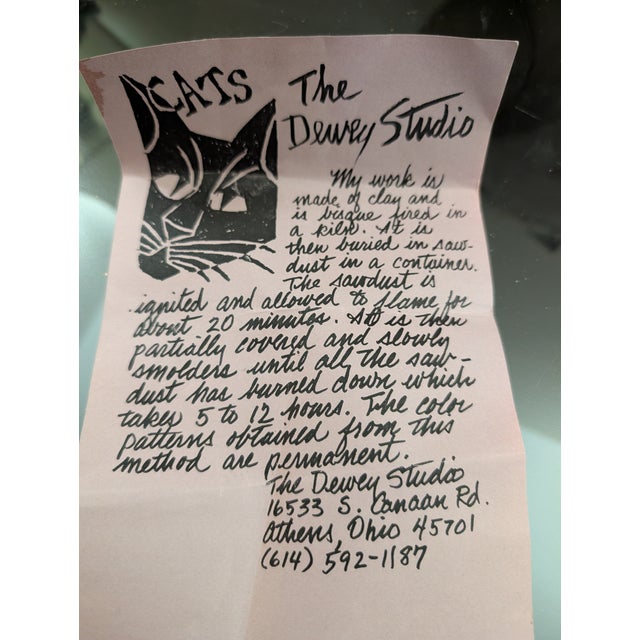 Mary Dewey Gates Signed Sitting Cat Original Studio Art Pottery Sculpture For Sale In Cleveland - Image 6 of 8