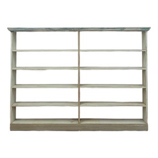 Handmade Seafoam Coastal Wood Shelf Weathered Vintage Display Storage 10 Shelves For Sale