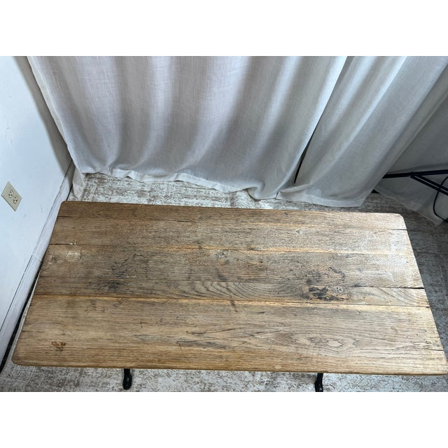 Vintage French Oak and Cast Iron Console Table For Sale - Image 10 of 10