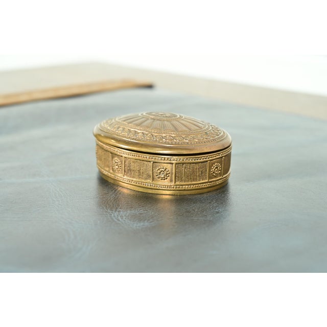 Tiffany Studios New York Adam Pattern Bronze Doré Desk Box or Jewelry Box For Sale In South Bend - Image 6 of 11