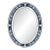 Mid-Century Venetian Glass Reverse-Etched Oval Mirror W/ Sapphire Blue Border For Sale