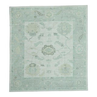 Turkish Square Oushak Rug 10'3" x 11'1" #19384 For Sale