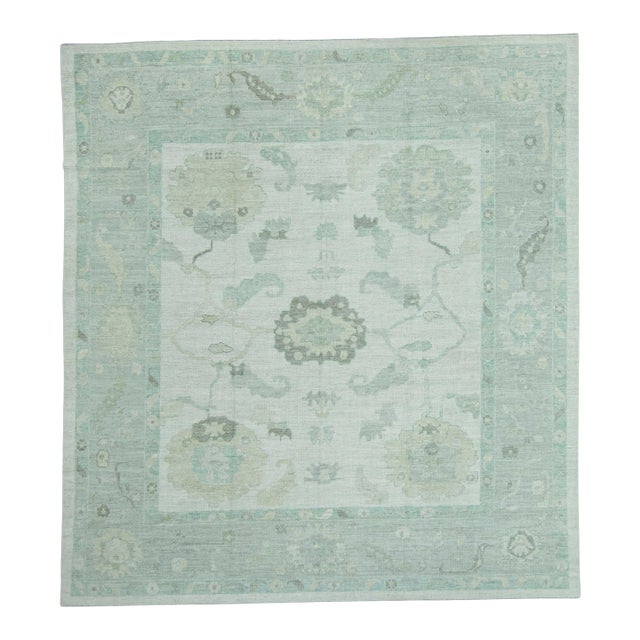 Turkish Square Oushak Rug 10'3" x 11'1" #19384 For Sale