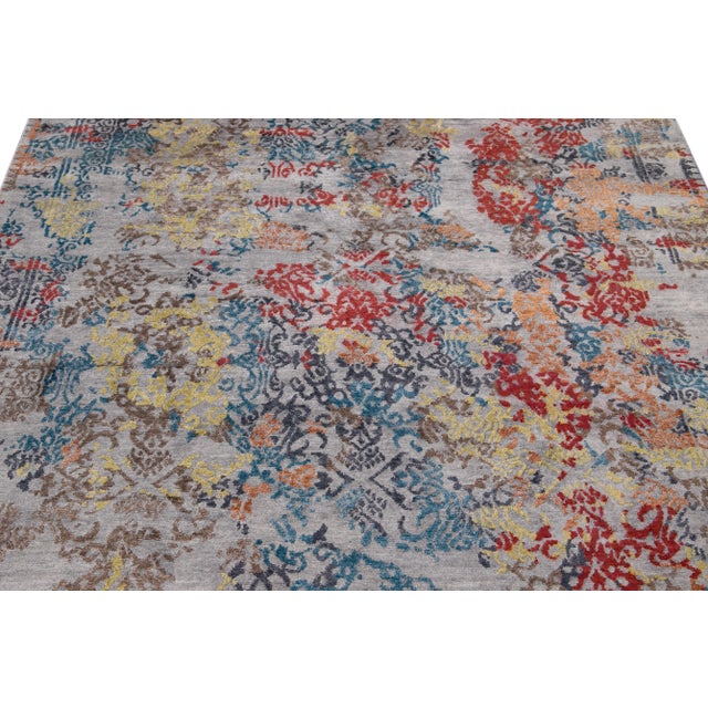 Gray 20th Century Abstract Wool Rug For Sale - Image 8 of 12