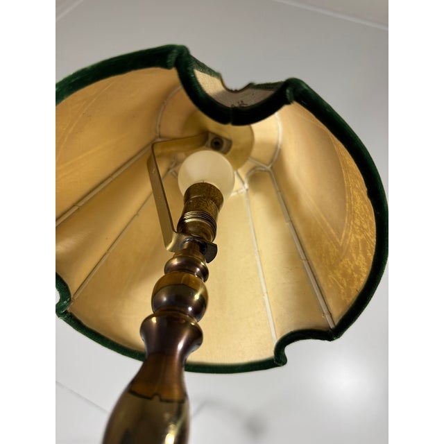 Vintage Hunting Scene Table Lamp in Brass, 1950s For Sale - Image 12 of 18