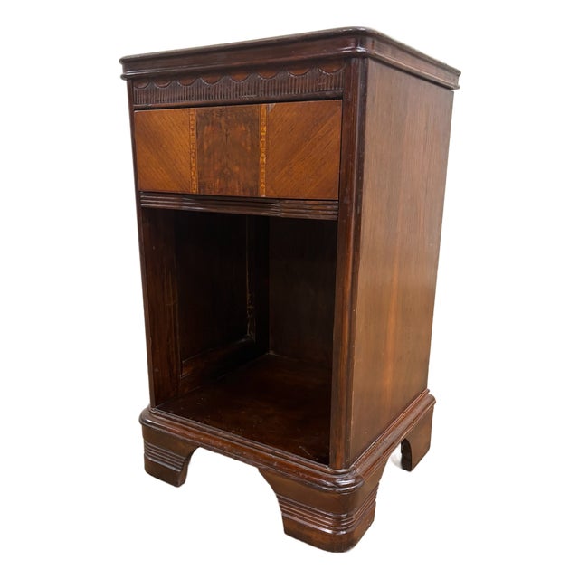 Vintage Art Deco Inlaid Nightstand Side Table End Table For Sale