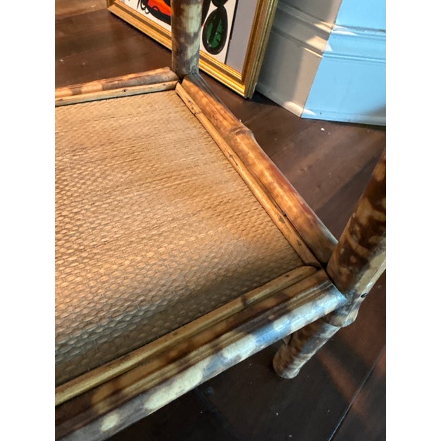 1900 - 1909 Antique French Tortoise Wood and Grasscloth Occasional Table For Sale - Image 5 of 7