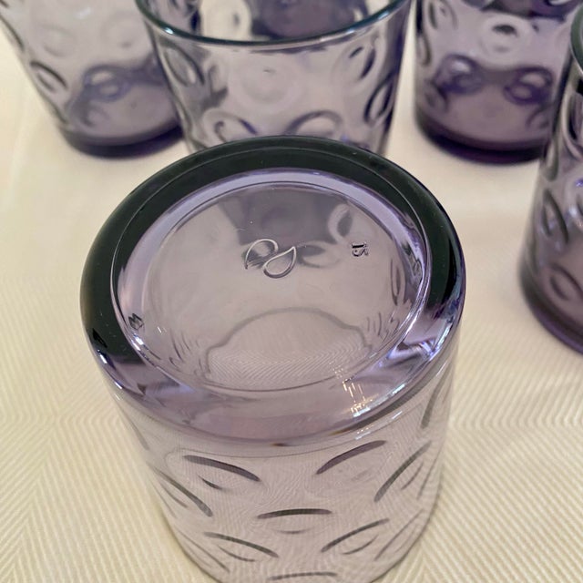 1970s Vintage Pasabache Circleware Amethyst Cocktail Glasses, Set of 8 For Sale - Image 5 of 5