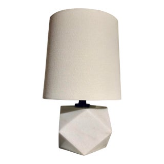 Mod White Marble Geometric a Cut Above Table Lamp For Sale
