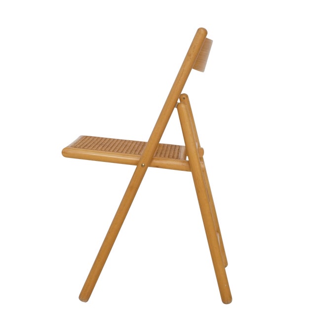 Mid 20th Century Cane Folding Chairs For Sale In Philadelphia - Image 6 of 8