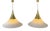 Pendant Lights in Brass and Opaline Glass from Limburg, Germany, 1970, Set of 2 For Sale