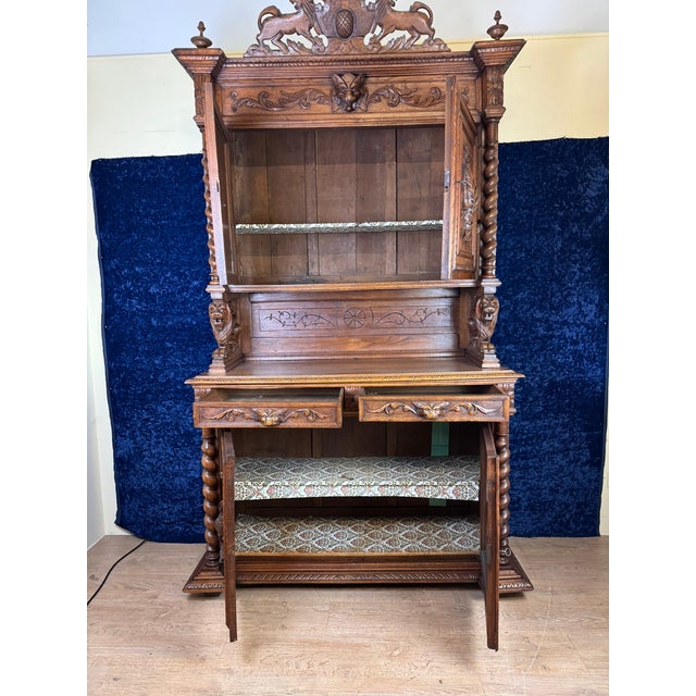 Brown Renaissance Style Hunting Lodge Sideboard in Oak, 1850s For Sale - Image 8 of 14