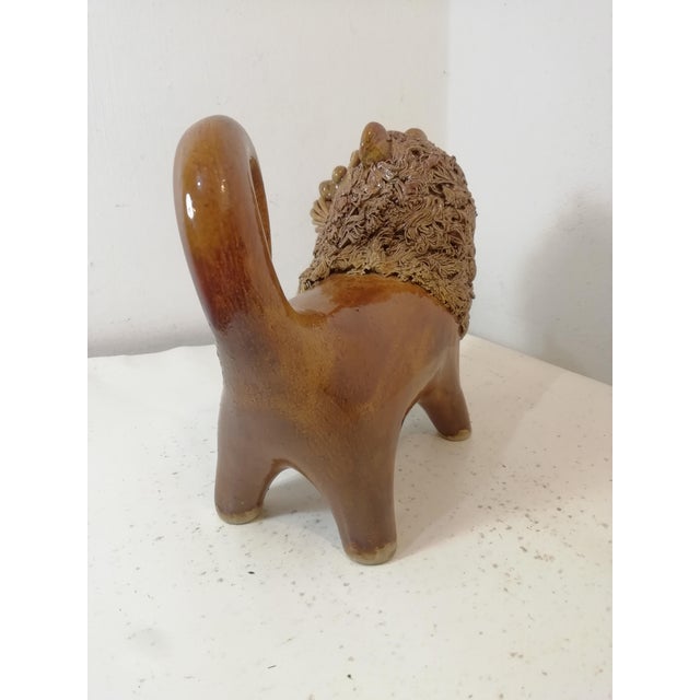 1970s Vintage Ceramic Lion, 1960s-1970s For Sale - Image 5 of 9