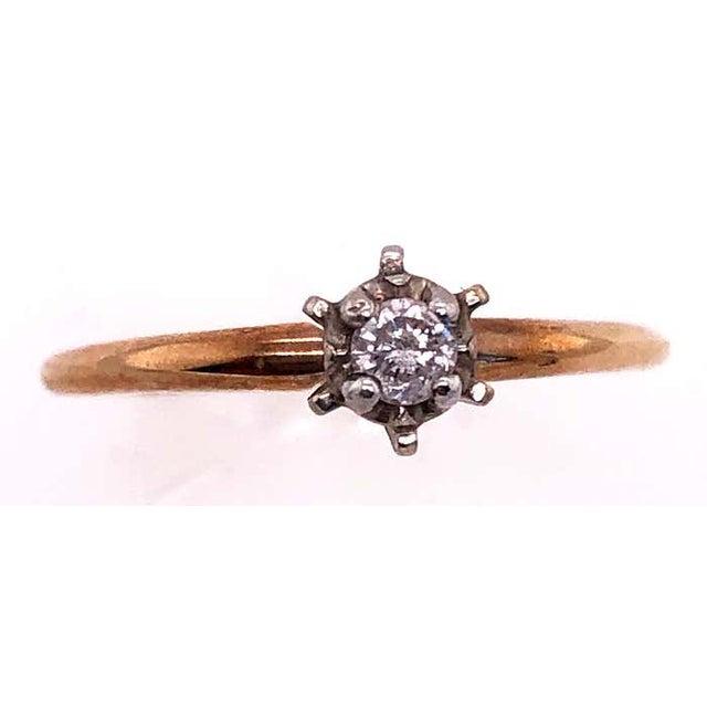 Gold 14 Karat Yellow and White Gold Engagement Ring For Sale - Image 8 of 8