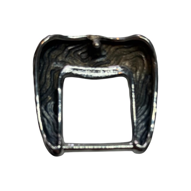 1990s Tiffany & Co Ladies Wood Grain Fashion Belt Buckle Sterling Silver Estate For Sale - Image 10 of 11