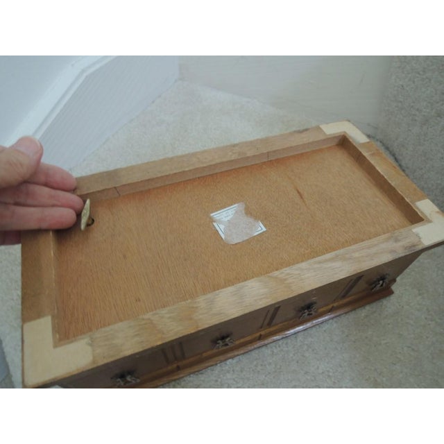 Cane Top Oak Wood Jewelry Music Box For Sale - Image 11 of 12