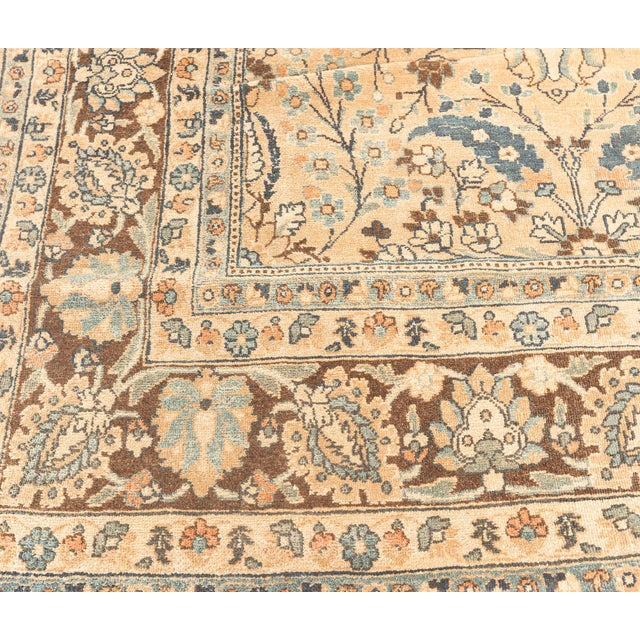 Persian Vintage Persian Meshad Botanic Handmade Wool Carpet For Sale - Image 3 of 9