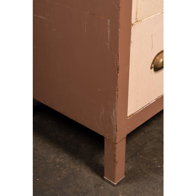 Vintage Metal Lowboy Dresser in Two-Tone Brown Enamel by Simmons For Sale - Image 14 of 14