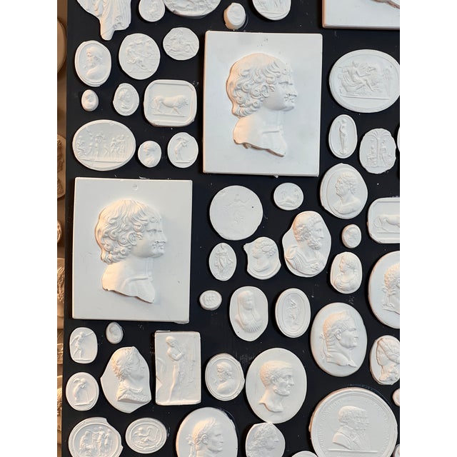Large Pair of Grand Tour Revival Classical Intaglio and Cameo Casts & Wood Panels For Sale - Image 14 of 15