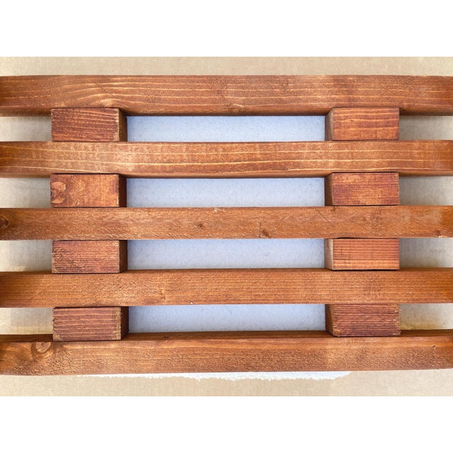 Scandinavian Modern Pine Slatted Benches With Shearling Cushions - A Pair For Sale - Image 13 of 13
