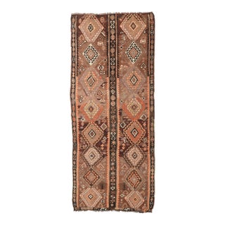 Vintage Decorative Kars Kilim Rug - 5`1″ X 12`4″ For Sale