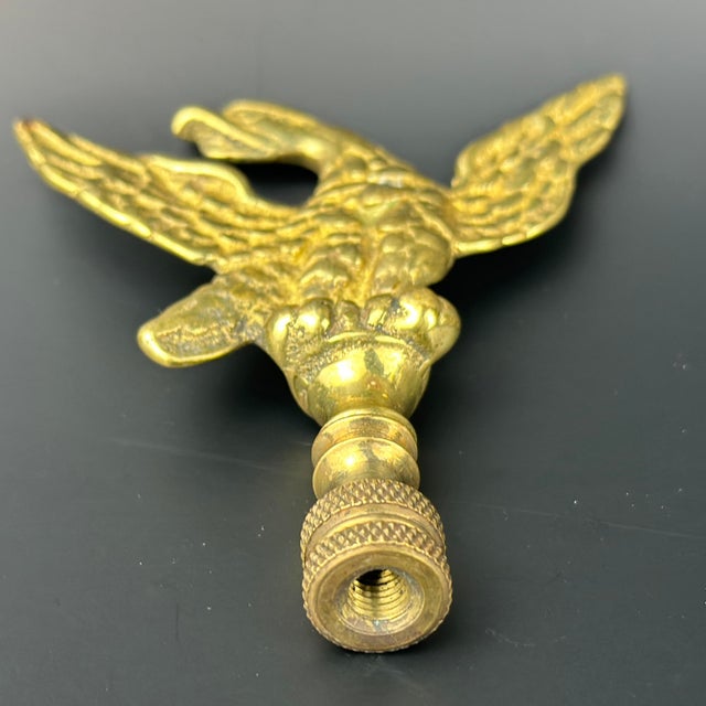 Vintage solid brass lamp finial of spread eagle bird. Ships quickly via USPS!