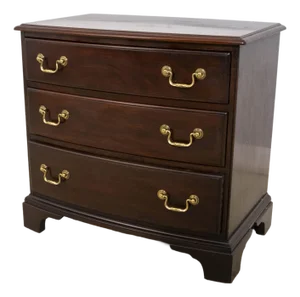 Henkel Harris Mahogany Chippendale Style Bow Front Bachelors Chest
