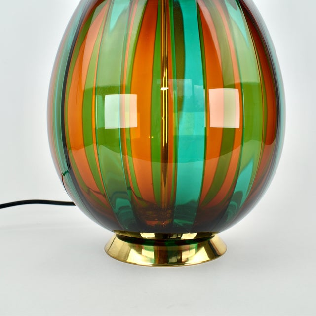 VeArt Vintage VeArt Murano Glass Table Lamp For Sale - Image 4 of 14