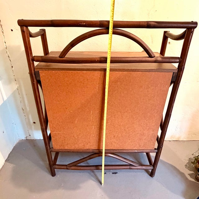 Vintage Faux Bamboo Glass Display Cabinet For Sale - Image 10 of 10