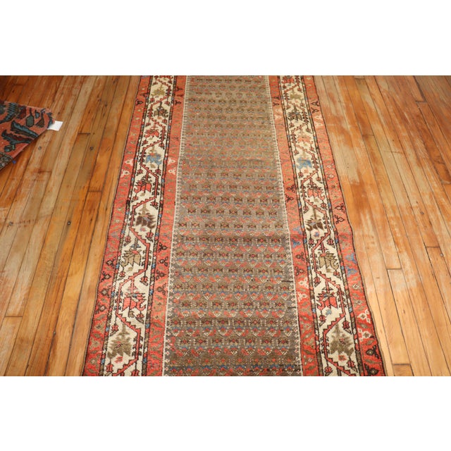 1930s Antique Long Malayer Persian Runner - 3' x 17'10" For Sale - Image 5 of 12