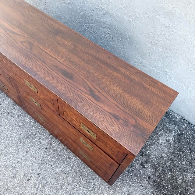 Vintage “Scene One” Campaign Dresser by Henredon For Sale In West Palm - Image 6 of 12