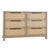 Coastal contemporary six-drawer dresser with mango wood frame and cane panel drawers. Black iron drawer pulls add...