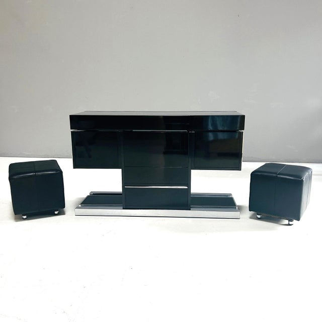 Room Divider Bar with Ottomans, 1970s, Set of 3 For Sale - Image 12 of 12