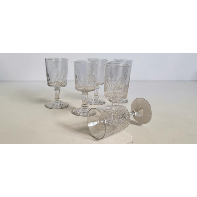 Glass Champigny Richelieu Wine Glasses from Baccarat, 1920s, Set of 7 For Sale - Image 7 of 11